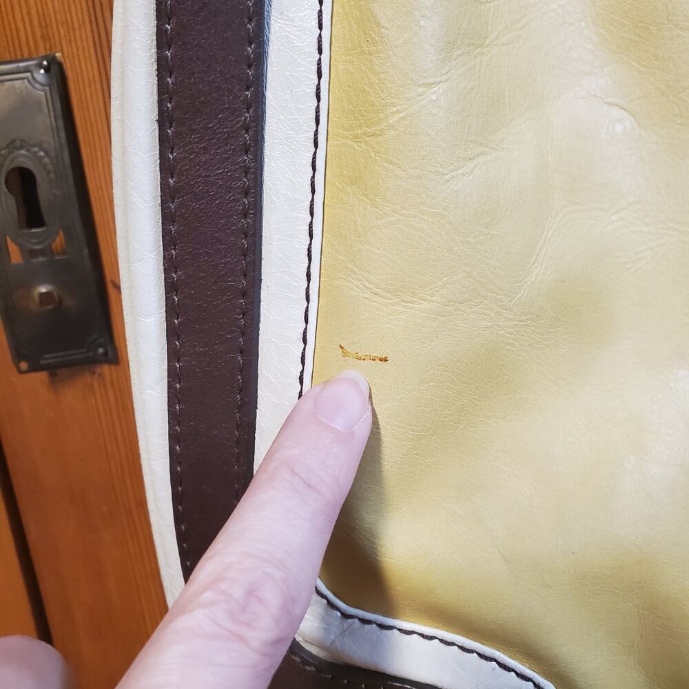 TANO Soft Leather Yellow White Brown Purse - Picture 2 of 8